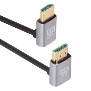 Cable HDMI 2.1 Ultra Thin HDTV Cable 8K 4K Hyper Super Flexible Slim Cord Down Angled to Up Angled 90 Degree Type-A for Computer HDTV (50cm) Cable HDMI 2.1 Ultra Thin HDTV Cable 8K 4K Hyper Super Flexible Slim Cord Down Angled to Up Angled 90 Degree Type-A for Computer HDTV (50cm)
