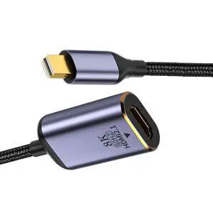 Mini DisplayPort 1.4 Source to HDMI 2.0 Display 8K 60hz UHD 4K MINI-DP to HDMI Male Monitor Adapter Cable Mini DisplayPort 1.4 Source to HDMI 2.0 Display 8K 60hz UHD 4K MINI-DP to HDMI Male Monitor Adapter Cable