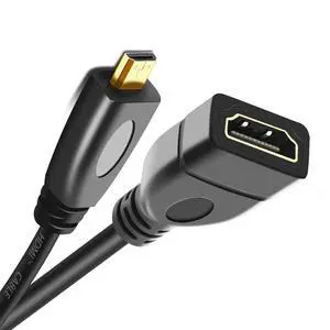 Micro HDMI Male to HDMI Female Adapter Short Cable 4K 60hz UHD Cord 10cm for Camera Laptop HDTV Monitor Micro HDMI Male to HDMI Female Adapter Short Cable 4K 60hz UHD Cord 10cm for Camera Laptop HDTV Monitor
