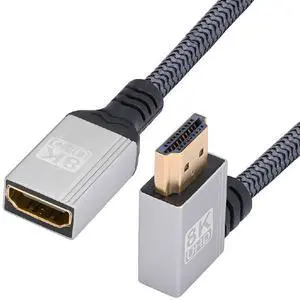 8K HDMI 2.1 Type-A Male to HDMI Female Left Angled Extension HDTV Cable for DV Camera Laptop Monitor 15CM 8K HDMI 2.1 Type-A Male to HDMI Female Left Angled Extension HDTV Cable for DV Camera Laptop Monitor 15CM