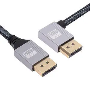 4K 60hz DisplayPort DP to DP Ultra-HD UHD Cable 32.4Gbps high-Speed Right Angled Silver Sleeve 2.0M 4K 60hz DisplayPort DP to DP Ultra-HD UHD Cable 32.4Gbps high-Speed Right Angled Silver Sleeve 2.0M
