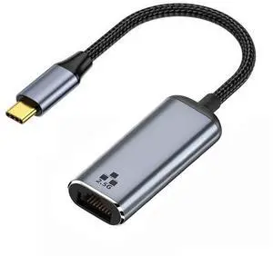 USB-C USB3.1 Type-C to 2.5Gbps 2500Mbps GBE Gigabit Ethernet Network LAN Cable Adapter for Laptop USB-C USB3.1 Type-C to 2.5Gbps 2500Mbps GBE Gigabit Ethernet Network LAN Cable Adapter for Laptop