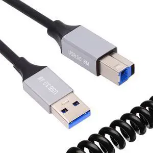 5Gbps USB3.0 Type-A Male to USB3.0 Type-B Male OTG Stretch Coiled Cable Extension for Disk Phone Camera Data 100cm 5Gbps USB3.0 Type-A Male to USB3.0 Type-B Male OTG Stretch Coiled Cable Extension for Disk Phone Camera Data 100cm