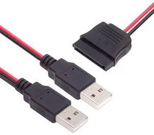 Dual USB 2.0 DC 5V to SATA 15Pin Power Cable for 2.5 inch SATA HDD SSD Disk Driver 5V 2A Max Dual USB 2.0 DC 5V to SATA 15Pin Power Cable for 2.5 inch SATA HDD SSD Disk Driver 5V 2A Max