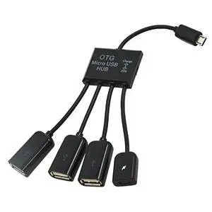 Micro USB Host OTG 3 Port Hub Adapter Cable with Power for Galaxy S5 i9600 Note3 N9000 Cell Phone & Tablet Micro USB Host OTG 3 Port Hub Adapter Cable with Power for Galaxy S5 i9600 Note3 N9000 Cell Phone & Tablet