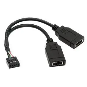 USB 2.0 9Pin 10Pin Mainboard Header Male to Dual USB 3.1 Front Panel Socket Key-A Type-E Extension Cable 0.15M USB 2.0 9Pin 10Pin Mainboard Header Male to Dual USB 3.1 Front Panel Socket Key-A Type-E Extension Cable 0.15M