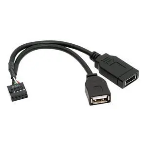 USB 2.0 9Pin 10Pin Mainboard Header Male to Dual Type-A&USB 3.1 Front Panel Socket Key-A Type-E Extension Cable 0.15M USB 2.0 9Pin 10Pin Mainboard Header Male to Dual Type-A&USB 3.1 Front Panel Socket Key-A Type-E Extension Cable 0.15M