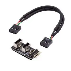 Dual USB 3.1 Front Panel IDC Socket Key-A Type-E to USB 2.0 9Pin 10Pin Mainboard Header Male Cable Extension Adapter 20cm Dual USB 3.1 Front Panel IDC Socket Key-A Type-E to USB 2.0 9Pin 10Pin Mainboard Header Male Cable Extension Adapter 20cm
