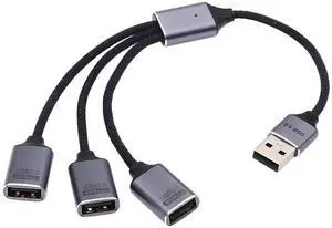 USB-A Male to 3-Port USB 2.0 Female Hub Adapter Bus-Powered for Laptop & Desktop Connect Mouse Keyboard Flash Drive USB-A Male to 3-Port USB 2.0 Female Hub Adapter Bus-Powered for Laptop & Desktop Connect Mouse Keyboard Flash Drive