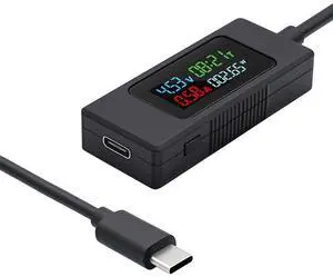 USB-C Tester Charger Detector Type-C Voltage Current Power Capacity Working Time Ammeter Voltmeter 4-30V 0-6.5A Digital Multimeter USB Cable USB-C Tester Charger Detector Type-C Voltage Current Power Capacity Working Time Ammeter Voltmeter 4-30V 0-6.5A Digital Multimeter USB Cable