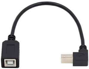 Type B Male to Female USB 2.0 Extension Cable 90 Degree Down Angled for Printer Scanner Disk 20cm Type B Male to Female USB 2.0 Extension Cable 90 Degree Down Angled for Printer Scanner Disk 20cm