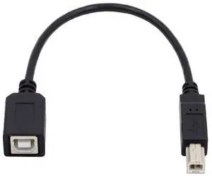 Type B Male USB 2.0 to Female Extension Cable Black for Printer Scanner Disk 20cm Type B Male USB 2.0 to Female Extension Cable Black for Printer Scanner Disk 20cm