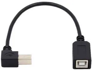 Type B Male to Female USB 2.0 Extension Cable 90 Degree Right Angled for Printer Scanner Disk 20cm Type B Male to Female USB 2.0 Extension Cable 90 Degree Right Angled for Printer Scanner Disk 20cm