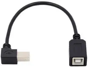Type B Male to Female USB 2.0 Extension Cable 90 Degree Left Angled for Printer Scanner Disk 20cm Type B Male to Female USB 2.0 Extension Cable 90 Degree Left Angled for Printer Scanner Disk 20cm