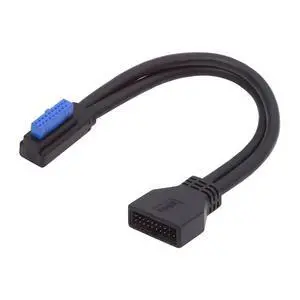 5Gbps USB 3.0 20Pin 19Pin Male Low Profile Right Angled to Female Extension Cable 90 Degree for Motherboard 5Gbps USB 3.0 20Pin 19Pin Male Low Profile Right Angled to Female Extension Cable 90 Degree for Motherboard