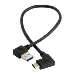 Reversible USB 3.1 USB-C Angled to 90 Degree Right Angled USB 3.0 Cable for Tablet Mobile Phone (30cm) Reversible USB 3.1 USB-C Angled to 90 Degree Right Angled USB 3.0 Cable for Tablet Mobile Phone (30cm)