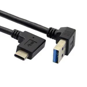 Reversible USB 3.1 USB-C Angled to 90 Degree Down Angled A Male Data Cable for Tablet Mobile Phone (30cm) Reversible USB 3.1 USB-C Angled to 90 Degree Down Angled A Male Data Cable for Tablet Mobile Phone (30cm)