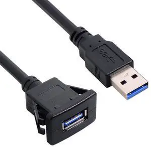 1m Waterproof USB 3.0 Extension Latch Mount Car AUX Cable for Dashboard Panel (Single USB 3.0) 1m Waterproof USB 3.0 Extension Latch Mount Car AUX Cable for Dashboard Panel (Single USB 3.0)