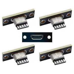 5pcs/Set USB 2.0 Pinout DIY OEM Micro-USB 5Pin Female Type-B Socket Connector Panel Mount Type with PC Board 5pcs/Set USB 2.0 Pinout DIY OEM Micro-USB 5Pin Female Type-B Socket Connector Panel Mount Type with PC Board