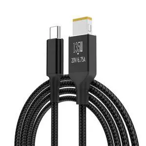 135W DC20V 6.25A USB-C Type-C to DC Rectangle 11.0 * 4.5mm Power PD Charge Cable for Laptop 135W DC20V 6.25A USB-C Type-C to DC Rectangle 11.0 * 4.5mm Power PD Charge Cable for Laptop
