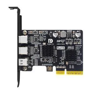 Mini Displayport 1.4 Input PCI-E Express 4X to Dual USB 3.1 Type-C USB-C 10Gbps & 4K 60hz Output Desktop Graphics Expansion Card Adapter ASM3142 Mini Displayport 1.4 Input PCI-E Express 4X to Dual USB 3.1 Type-C USB-C 10Gbps & 4K 60hz Output Desktop Graphics Expansion Card Adapter ASM3142