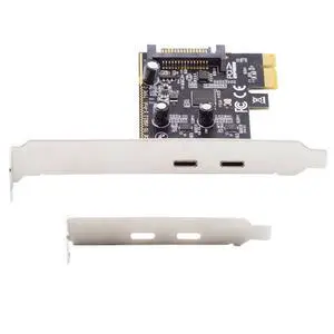 5Gbps USB3.1 Gen1 Dual Type-C USB-C Female to PCI-E Express 1x Card Adapter ASM1042 with Low Profile Bracket 5Gbps USB3.1 Gen1 Dual Type-C USB-C Female to PCI-E Express 1x Card Adapter ASM1042 with Low Profile Bracket