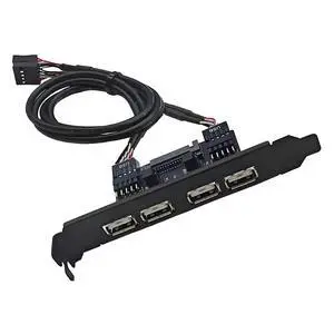 Four USB2.0 Female Internal Mount Panel to 9pin Baffle Motherboard Cable with Extral SATA Power and 12cm Bracket Four USB2.0 Female Internal Mount Panel to 9pin Baffle Motherboard Cable with Extral SATA Power and 12cm Bracket