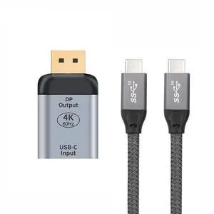 10Gbps USB-C Type C Female Source to Displayport DP Sink HDTV Adapter 4K 60hz 1080p for Tablet & Phone & Laptop 100W Cable 10Gbps USB-C Type C Female Source to Displayport DP Sink HDTV Adapter 4K 60hz 1080p for Tablet & Phone & Laptop 100W Cable