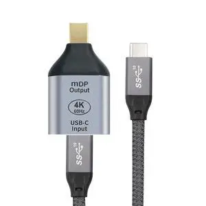 10Gbps 100W Cable USB-C Type C Female Source to Mini Displayport DP Sink HDTV Adapter 4K 60hz 1080p for Tablet & Phone & Laptop 10Gbps 100W Cable USB-C Type C Female Source to Mini Displayport DP Sink HDTV Adapter 4K 60hz 1080p for Tablet & Phone & Laptop