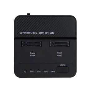 Dual-Bay Cloner 20Gbps NVME M.2 NGFF M-Key to USB-C One-Click Offline Clone Backup Enclosure Hyper Vertical Duplicator Dual-Bay Cloner 20Gbps NVME M.2 NGFF M-Key to USB-C One-Click Offline Clone Backup Enclosure Hyper Vertical Duplicator