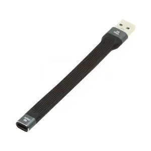 USB 3.1 Type C Female to USB3.0 Type A Male Flat Slim FPC 10Gbps Data Cable 13cm for Laptop & Phone USB 3.1 Type C Female to USB3.0 Type A Male Flat Slim FPC 10Gbps Data Cable 13cm for Laptop & Phone