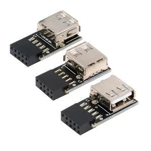 3pcs/Set Motherboard 9Pin/10Pin Front Panel Header Female to Single USB 2.0 Female Adapter Vertical Angled Type 90 Degree 3pcs/Set Motherboard 9Pin/10Pin Front Panel Header Female to Single USB 2.0 Female Adapter Vertical Angled Type 90 Degree