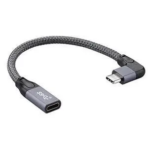 Left Right Angled USB-C USB 3.1 Type C Male to Female Extension Data Cable with Sleeve for Laptop Left Right Angled USB-C USB 3.1 Type C Male to Female Extension Data Cable with Sleeve for Laptop