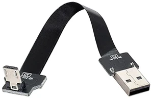 Down Angled USB 2.0 Type-A Male to Micro USB 5Pin Male Data Flat Slim FPC Cable for FPV & Disk & Phone 20cm Down Angled USB 2.0 Type-A Male to Micro USB 5Pin Male Data Flat Slim FPC Cable for FPV & Disk & Phone 20cm