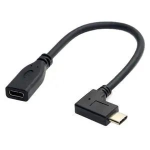 90 Degree Right Angled USB-C USB 3.1 Type C Male to Female Extension Data Cable for Tablet 20cm 90 Degree Right Angled USB-C USB 3.1 Type C Male to Female Extension Data Cable for Tablet 20cm