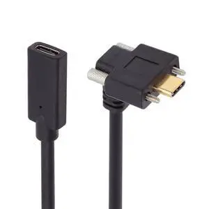 Up Angled 10Gbps USB 3.1 USB-C Type C Extension Data Screw Locking Cable Male to Female for Realsense Camera VR Quest Link Up Angled 10Gbps USB 3.1 USB-C Type C Extension Data Screw Locking Cable Male to Female for Realsense Camera VR Quest Link
