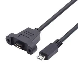 Micro USB 5Pin Male to Female Extension Panel Mount Type Cable with Screws 50cm Micro USB 5Pin Male to Female Extension Panel Mount Type Cable with Screws 50cm