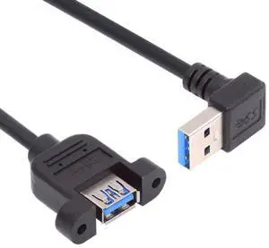 5Gbps USB 3.0 Male to Female Type-A Down Angled Panel Type Header Cable Connector with Screws 30cm 5Gbps USB 3.0 Male to Female Type-A Down Angled Panel Type Header Cable Connector with Screws 30cm