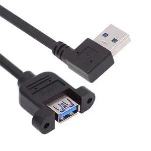 5Gbps USB 3.0 Male to Female Type-A Left Angled Panel Type Header Cable Connector with Screws 30cm 5Gbps USB 3.0 Male to Female Type-A Left Angled Panel Type Header Cable Connector with Screws 30cm
