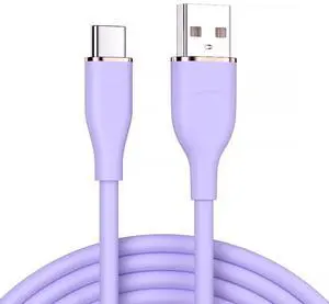USB2.0 480bps to USB-C 15W Liquid Silicone Ultra Soft Power Data Cable USB-A Type A Fast Charge for Laptop Tablet Phone Purple 1M USB2.0 480bps to USB-C 15W Liquid Silicone Ultra Soft Power Data Cable USB-A Type A Fast Charge for Laptop Tablet Phone Purple 1M