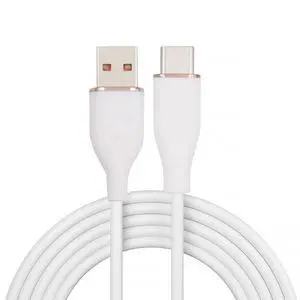 USB2.0 480bps to USB-C 15W Liquid Silicone Ultra Soft Power Data Cable USB-A Type A Fast Charge for Laptop Tablet Phone White 1M USB2.0 480bps to USB-C 15W Liquid Silicone Ultra Soft Power Data Cable USB-A Type A Fast Charge for Laptop Tablet Phone White 1M