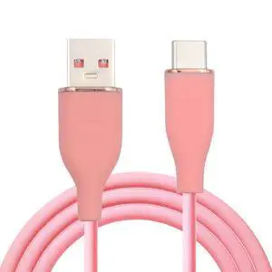 USB2.0 480bps to USB-C 15W Liquid Silicone Ultra Soft Power Data Cable USB-A Type A Fast Charge for Laptop Tablet Phone Pink 2M USB2.0 480bps to USB-C 15W Liquid Silicone Ultra Soft Power Data Cable USB-A Type A Fast Charge for Laptop Tablet Phone Pink 2M