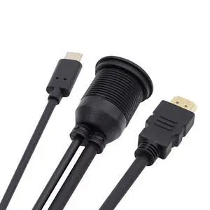 Left Right Angled USB-C USB 2.0 Type C Male to Female Extension Data Cable with Sleeve for Laptop (Type-C+HDMI) Left Right Angled USB-C USB 2.0 Type C Male to Female Extension Data Cable with Sleeve for Laptop (Type-C+HDMI)