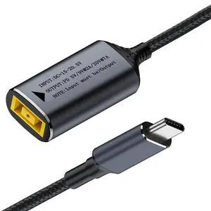 PD9V 5V 20V7A DC Jack Rectangle Jack Thinkpad X1 Input to USB-C Type-C Power 140W Charge Cable for Laptop Phone 18cm PD9V 5V 20V7A DC Jack Rectangle Jack Thinkpad X1 Input to USB-C Type-C Power 140W Charge Cable for Laptop Phone 18cm