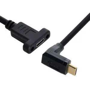 90 Degree Up & Down Angled USB-C USB 3.1 Type C Male to Female Extension Data Cable 30cm 90 Degree Up & Down Angled USB-C USB 3.1 Type C Male to Female Extension Data Cable 30cm