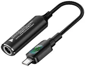 DC 7.4x5.0mm Input to USB-C Output Cable with Smart LED Display Power Display Supports PD 20V/7A Fast Charging for Laptops Phones and Tablets DC 7.4x5.0mm Input to USB-C Output Cable with Smart LED Display Power Display Supports PD 20V/7A Fast Charging for Laptops Phones and Tablets