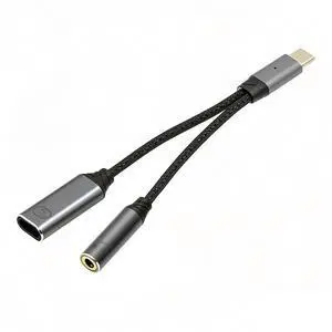 USB-C to DAC AUX Music 16bit 48kHz 3.5mm Female Audio & 100W PD Power Cable for Laptop Tablet Phone USB-C to DAC AUX Music 16bit 48kHz 3.5mm Female Audio & 100W PD Power Cable for Laptop Tablet Phone