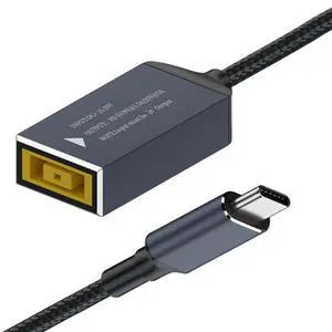 100W Charge Rectangle Jack Thinkpad X1 Input to USB-C Type-C Power Cable for Laptop Phone PD9V 5V 20V 100W Charge Rectangle Jack Thinkpad X1 Input to USB-C Type-C Power Cable for Laptop Phone PD9V 5V 20V