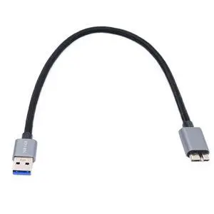 5Gbps USB 3.0 Type-A Male to Micro 3.0 B Male Cable Extension for Disk SSD Camera Data Silver 30cm 5Gbps USB 3.0 Type-A Male to Micro 3.0 B Male Cable Extension for Disk SSD Camera Data Silver 30cm
