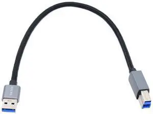 5Gbps USB 3.0 Type-A Male to Standard 3.0 B Male Cable Extension for Disk SSD Camera Data Silver 30cm 5Gbps USB 3.0 Type-A Male to Standard 3.0 B Male Cable Extension for Disk SSD Camera Data Silver 30cm